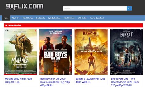 com 2022 website uploads pirated versions of Hindi, Dual Audio, Web Series, Hindi. . 9xflix movie homepage